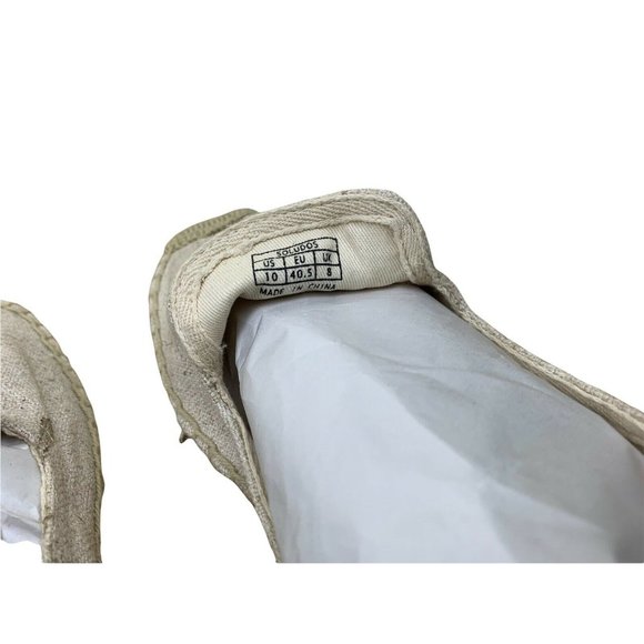 SOLUDOS Beige Chambray Embroidered Orange Espadrilles flat Women's Shoes Sz 10 - Picture 7 of 11